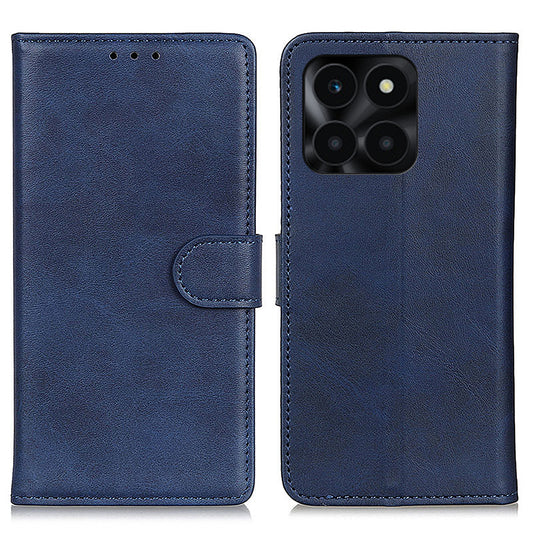 For Honor X6a 4G Shockproof Phone Case Cowhide Texture PU Leather Smartphone Cover