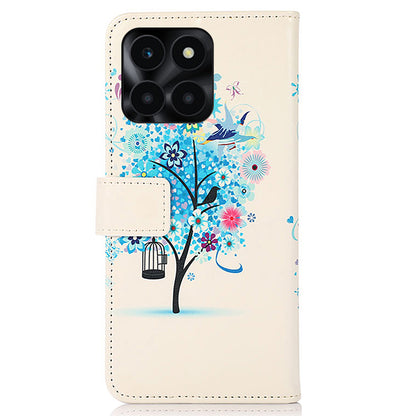 For Honor X6a 4G Pattern Printing Phone Wallet Case PU Leather Protective Phone Cover
