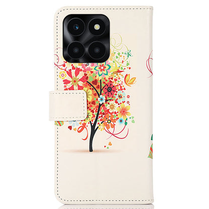 For Honor X6a 4G Pattern Printing Phone Wallet Case PU Leather Protective Phone Cover