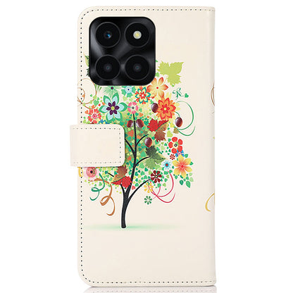 For Honor X6a 4G Pattern Printing Phone Wallet Case PU Leather Protective Phone Cover