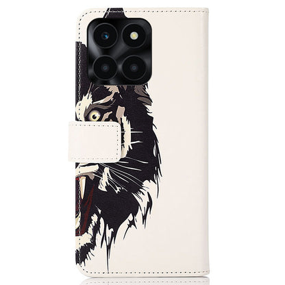 For Honor X6a 4G Pattern Printing Phone Wallet Case PU Leather Protective Phone Cover