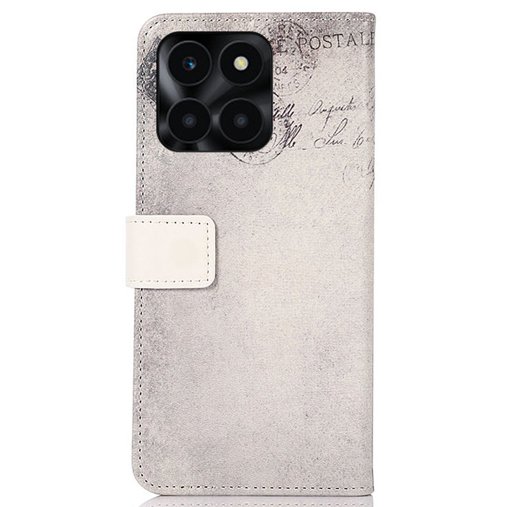 For Honor X6a 4G Pattern Printing Phone Wallet Case PU Leather Protective Phone Cover