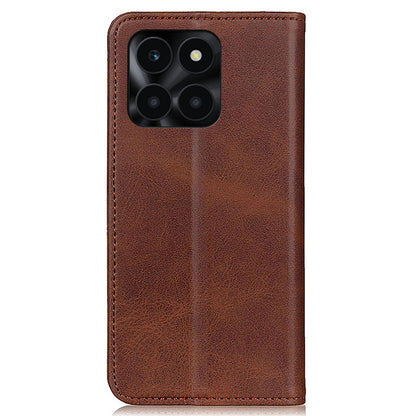 For Honor X6a 4G Mobile Phone Case Shockproof Cowhide Texture Split Leather Wallet Stand Shell