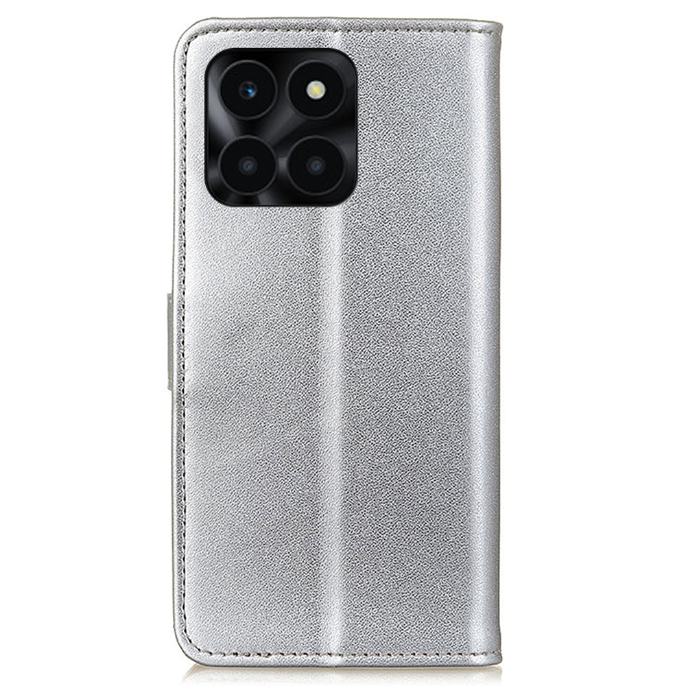 For Honor X6a 4G Wallet Phone Cover Textured Flip Stand PU Leather Smartphone Case