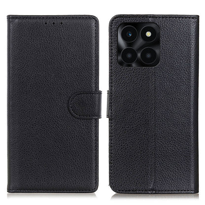 For Honor X6a 4G Shockproof Shell Litchi Texture PU Leather Wallet Case Stand Phone Cover