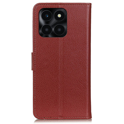For Honor X6a 4G Shockproof Shell Litchi Texture PU Leather Wallet Case Stand Phone Cover