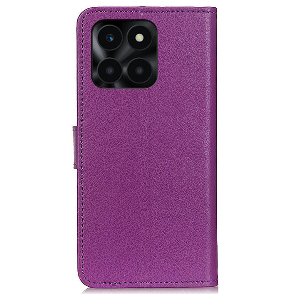 For Honor X6a 4G Shockproof Shell Litchi Texture PU Leather Wallet Case Stand Phone Cover