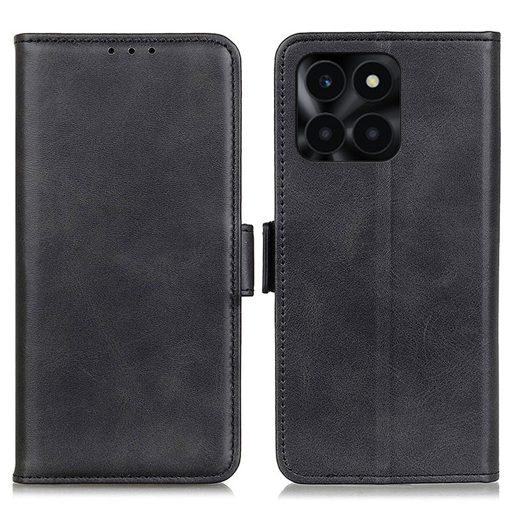 For Honor X6a 4G Cowhide Texture Wallet Phone Case PU Leather Cover Stand Phone Shell