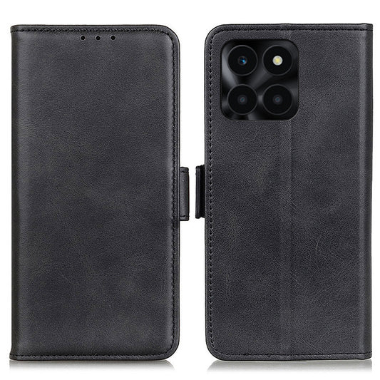 For Honor X6a 4G Cowhide Texture Wallet Phone Case PU Leather Cover Stand Phone Shell