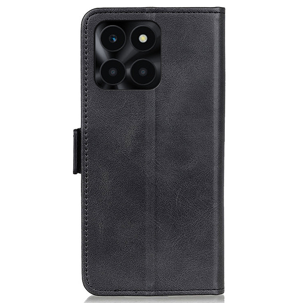 For Honor X6a 4G Cowhide Texture Wallet Phone Case PU Leather Cover Stand Phone Shell