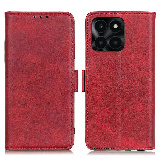 For Honor X6a 4G Cowhide Texture Wallet Phone Case PU Leather Cover Stand Phone Shell