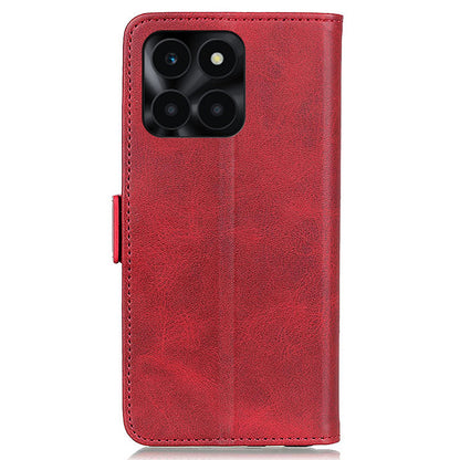 For Honor X6a 4G Cowhide Texture Wallet Phone Case PU Leather Cover Stand Phone Shell