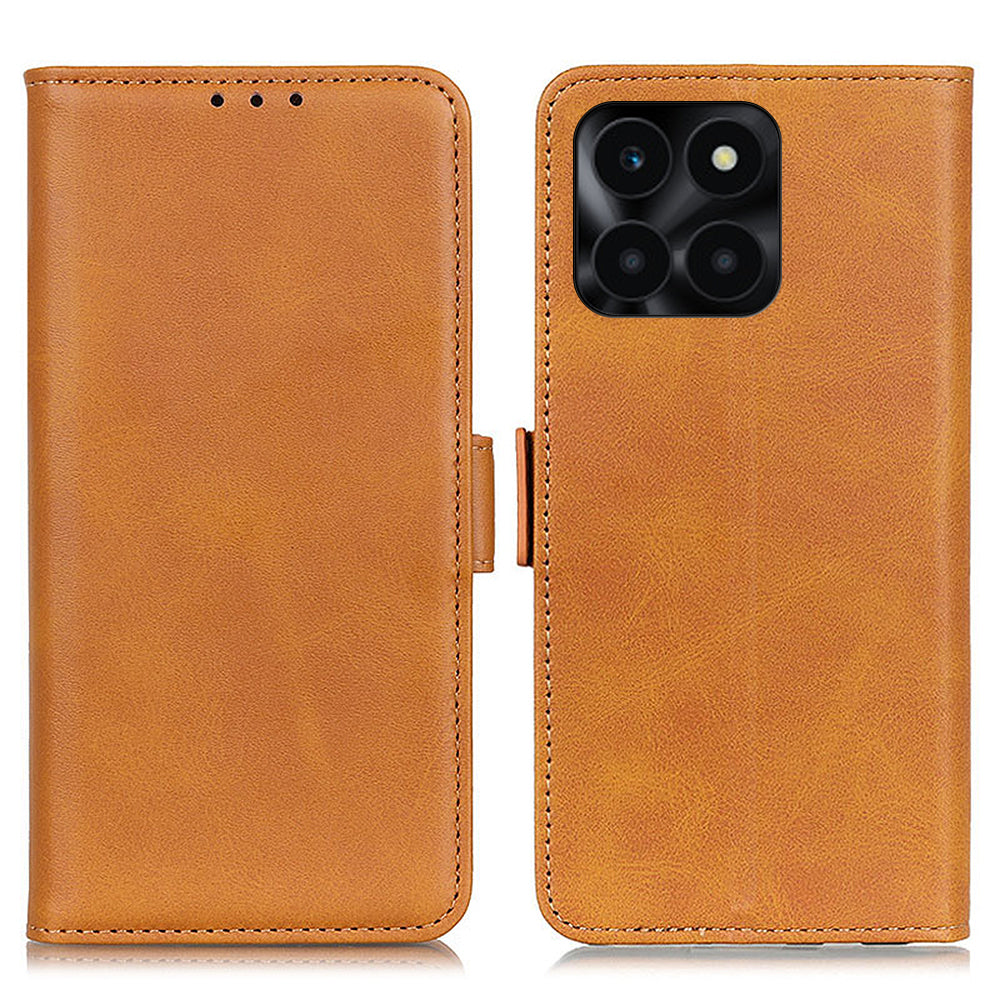 For Honor X6a 4G Cowhide Texture Wallet Phone Case PU Leather Cover Stand Phone Shell
