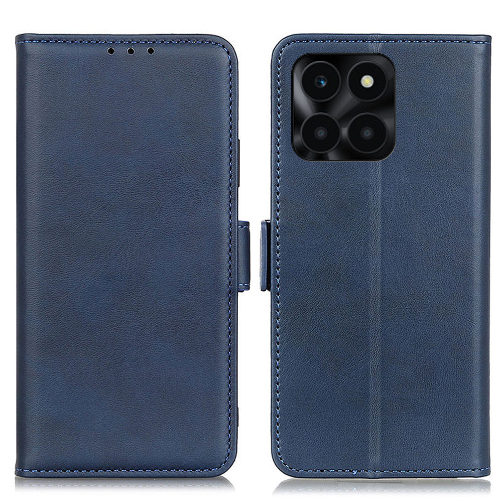 For Honor X6a 4G Cowhide Texture Wallet Phone Case PU Leather Cover Stand Phone Shell
