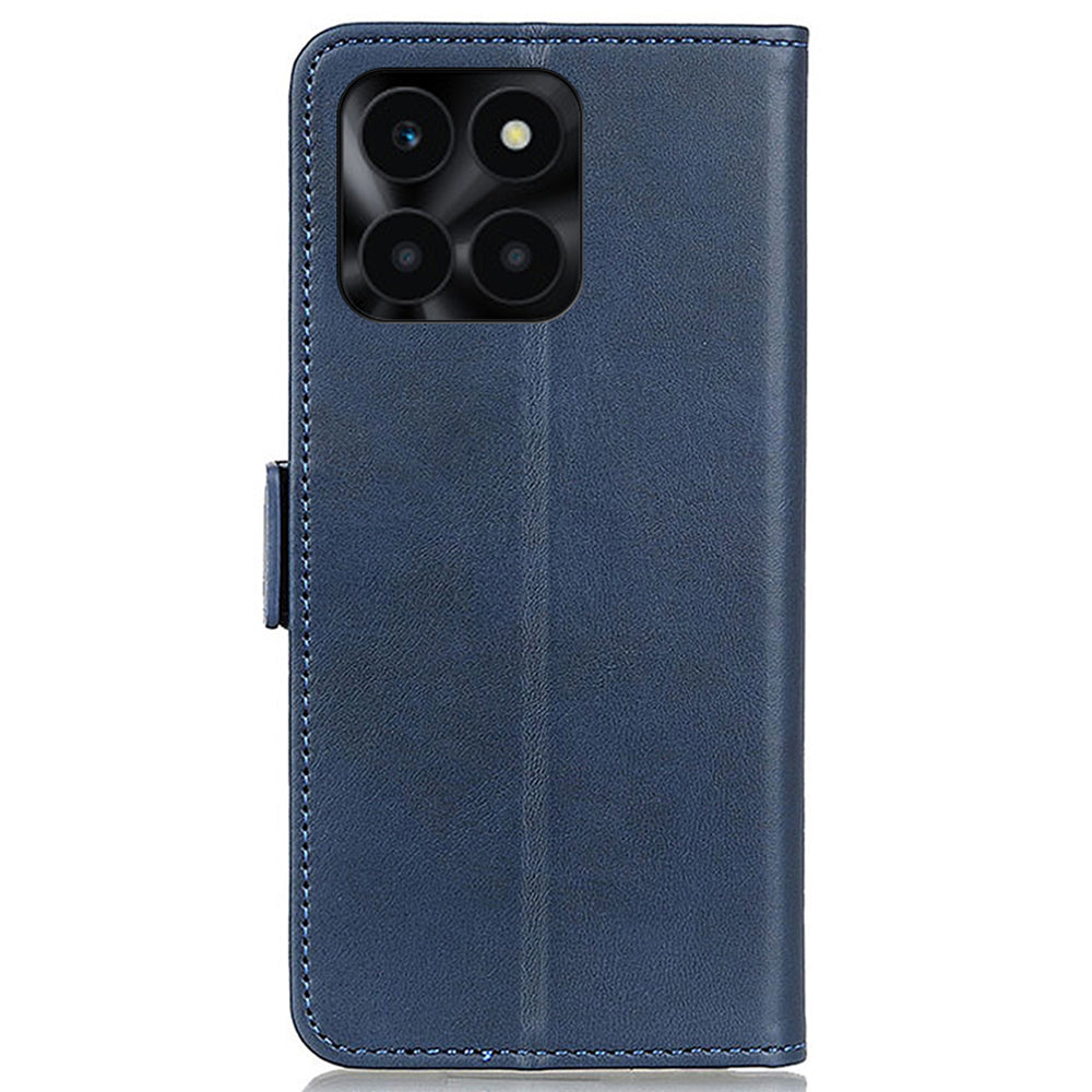 For Honor X6a 4G Cowhide Texture Wallet Phone Case PU Leather Cover Stand Phone Shell