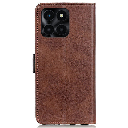 For Honor X6a 4G Cowhide Texture Wallet Phone Case PU Leather Cover Stand Phone Shell