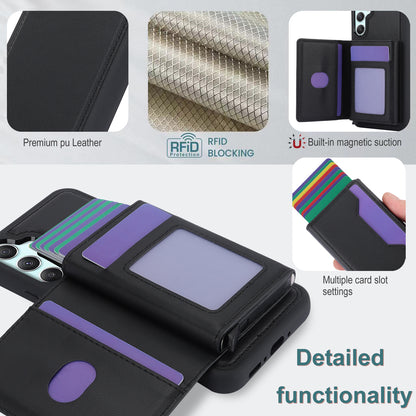 RFID Blocking Phone Case for Samsung Galaxy A54 5G , Kickstand Cover with Detachable Pop-Up Card Holder