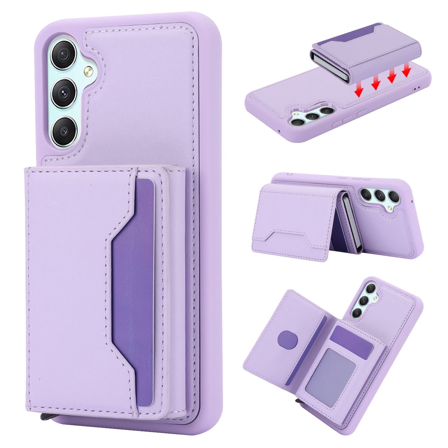 RFID Blocking Phone Case for Samsung Galaxy A54 5G , Kickstand Cover with Detachable Pop-Up Card Holder