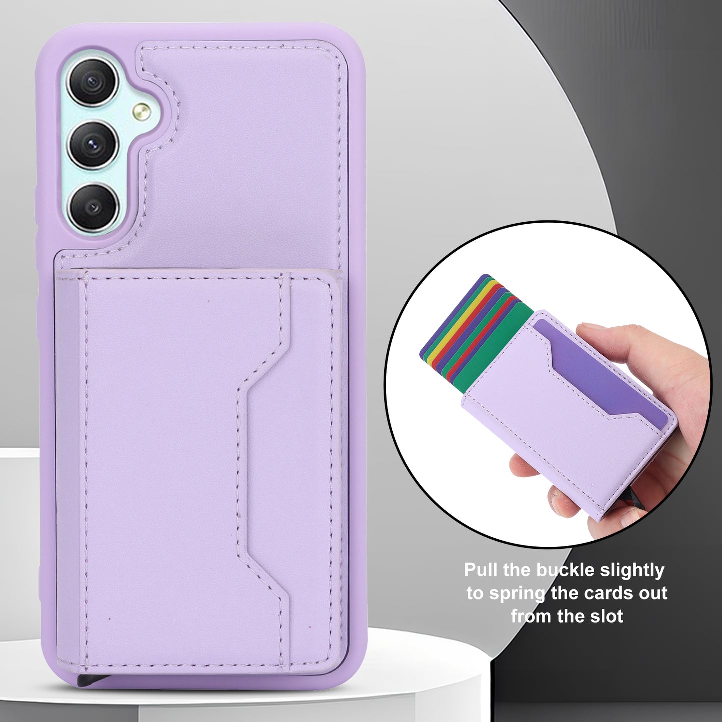 RFID Blocking Phone Case for Samsung Galaxy A54 5G , Kickstand Cover with Detachable Pop-Up Card Holder
