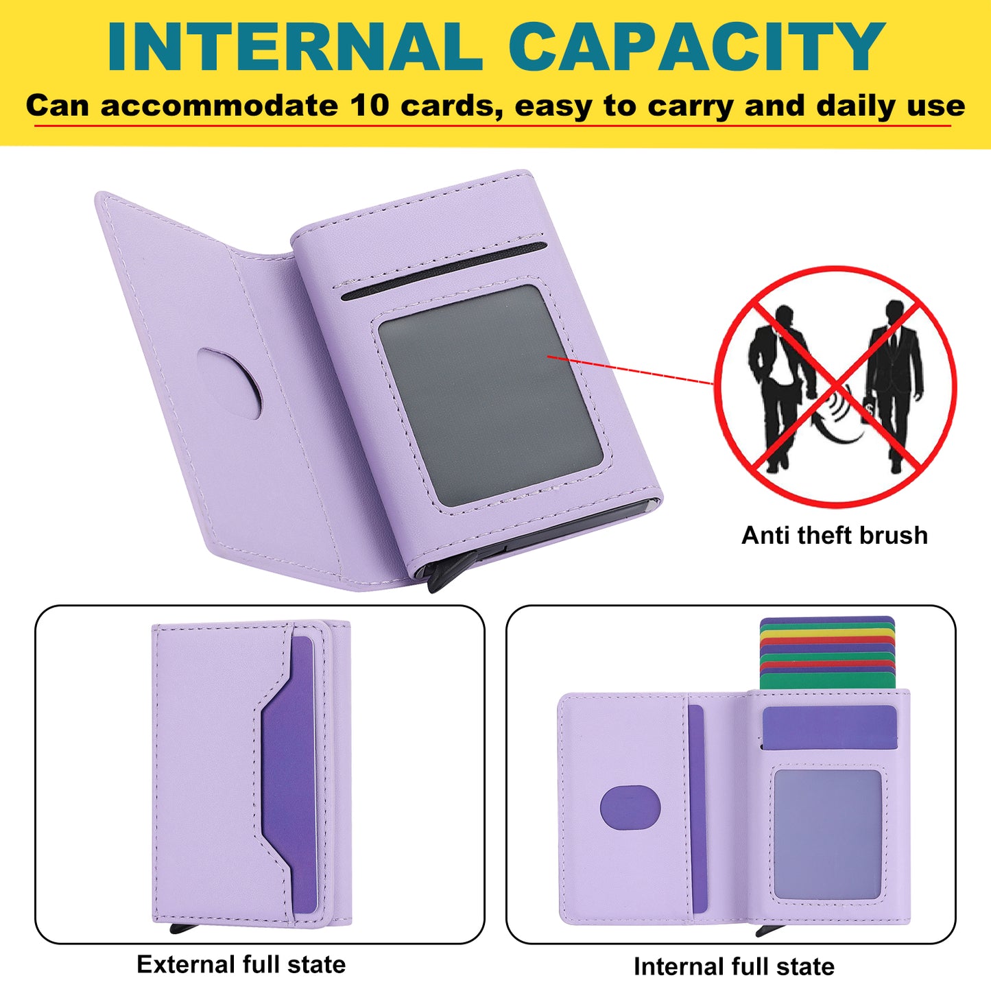 RFID Blocking Phone Case for Samsung Galaxy A54 5G , Kickstand Cover with Detachable Pop-Up Card Holder