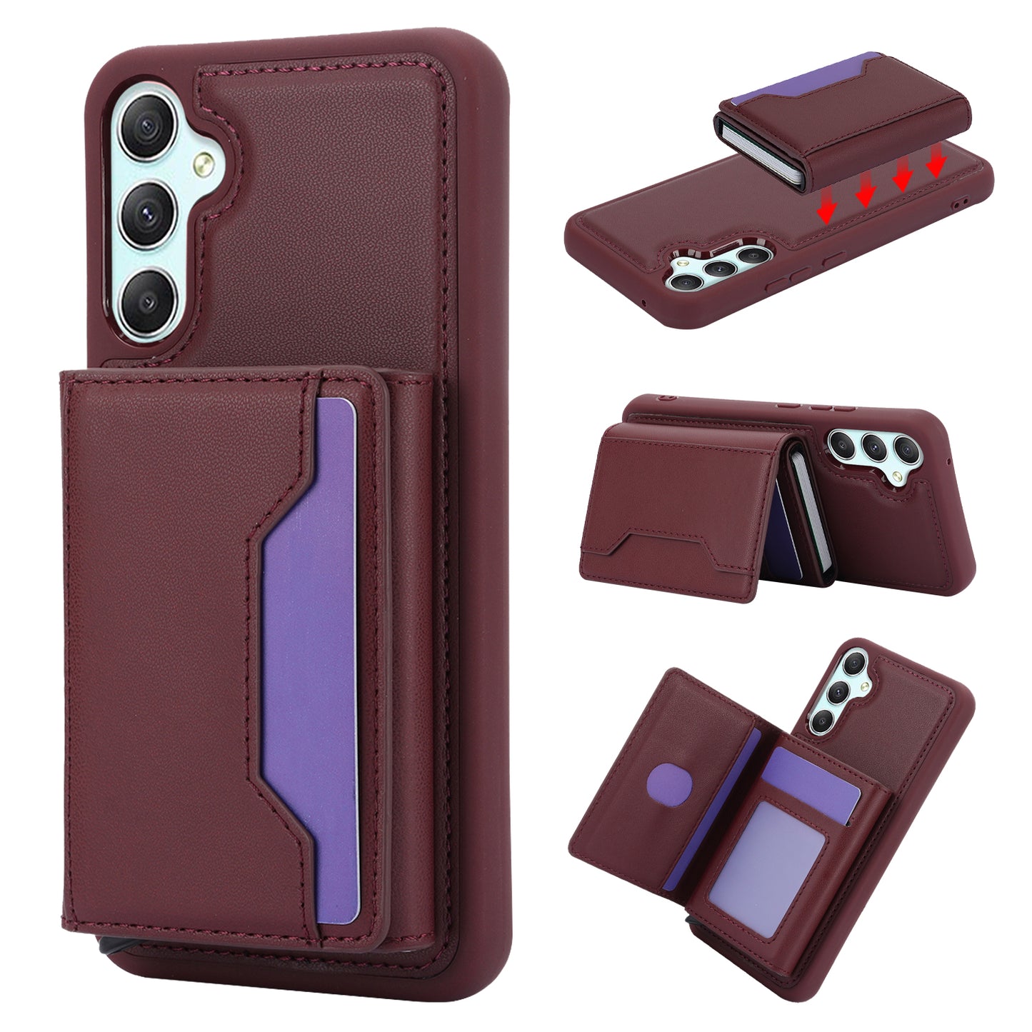 RFID Blocking Phone Case for Samsung Galaxy A54 5G , Kickstand Cover with Detachable Pop-Up Card Holder