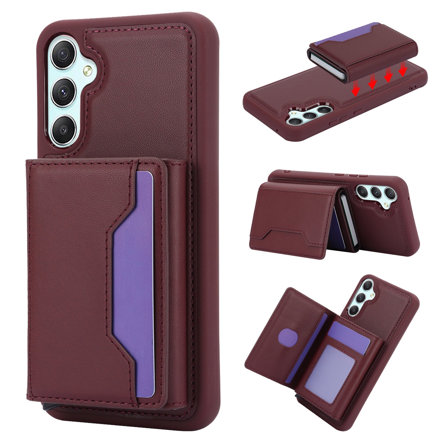 RFID Blocking Phone Case for Samsung Galaxy A54 5G , Kickstand Cover with Detachable Pop-Up Card Holder