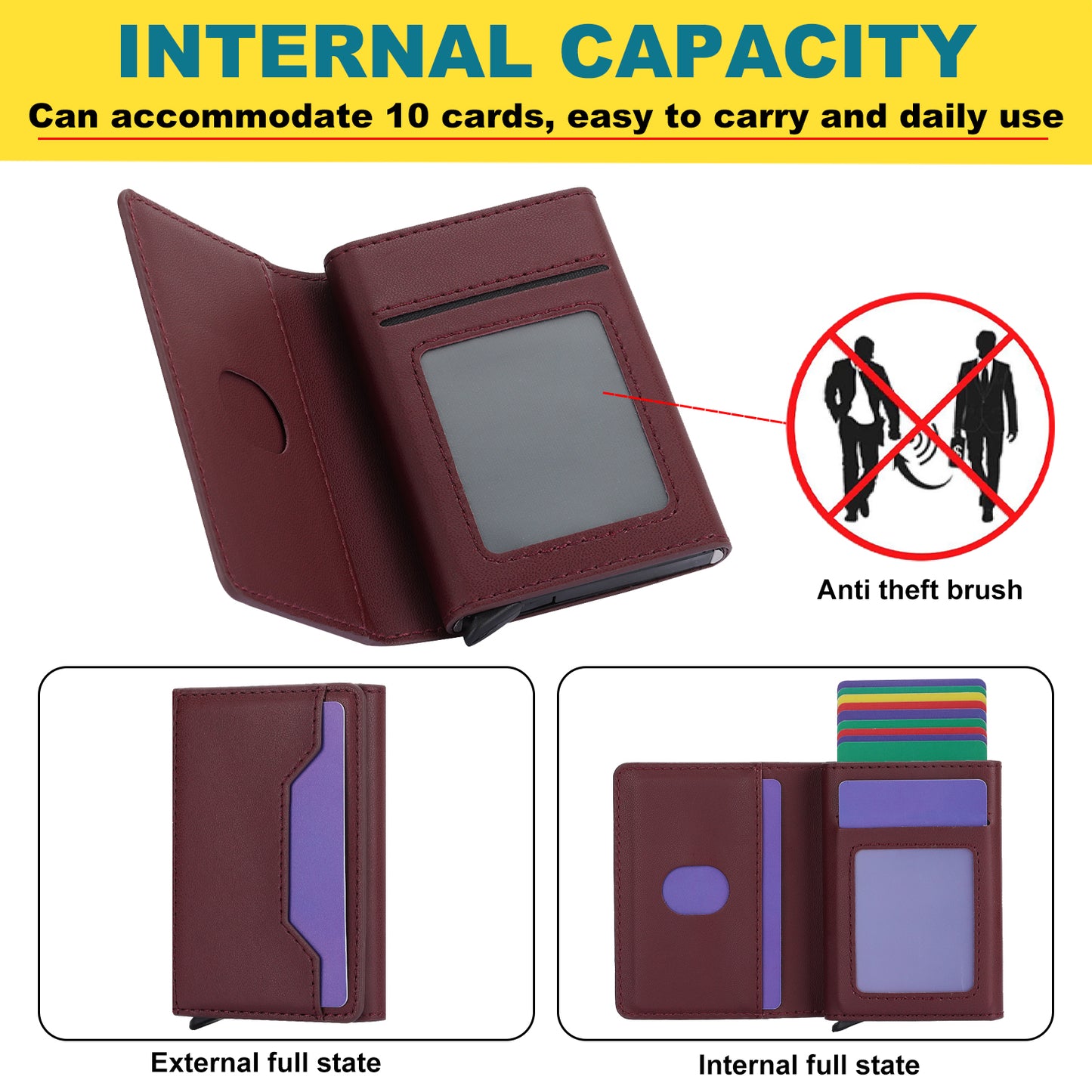 RFID Blocking Phone Case for Samsung Galaxy A54 5G , Kickstand Cover with Detachable Pop-Up Card Holder