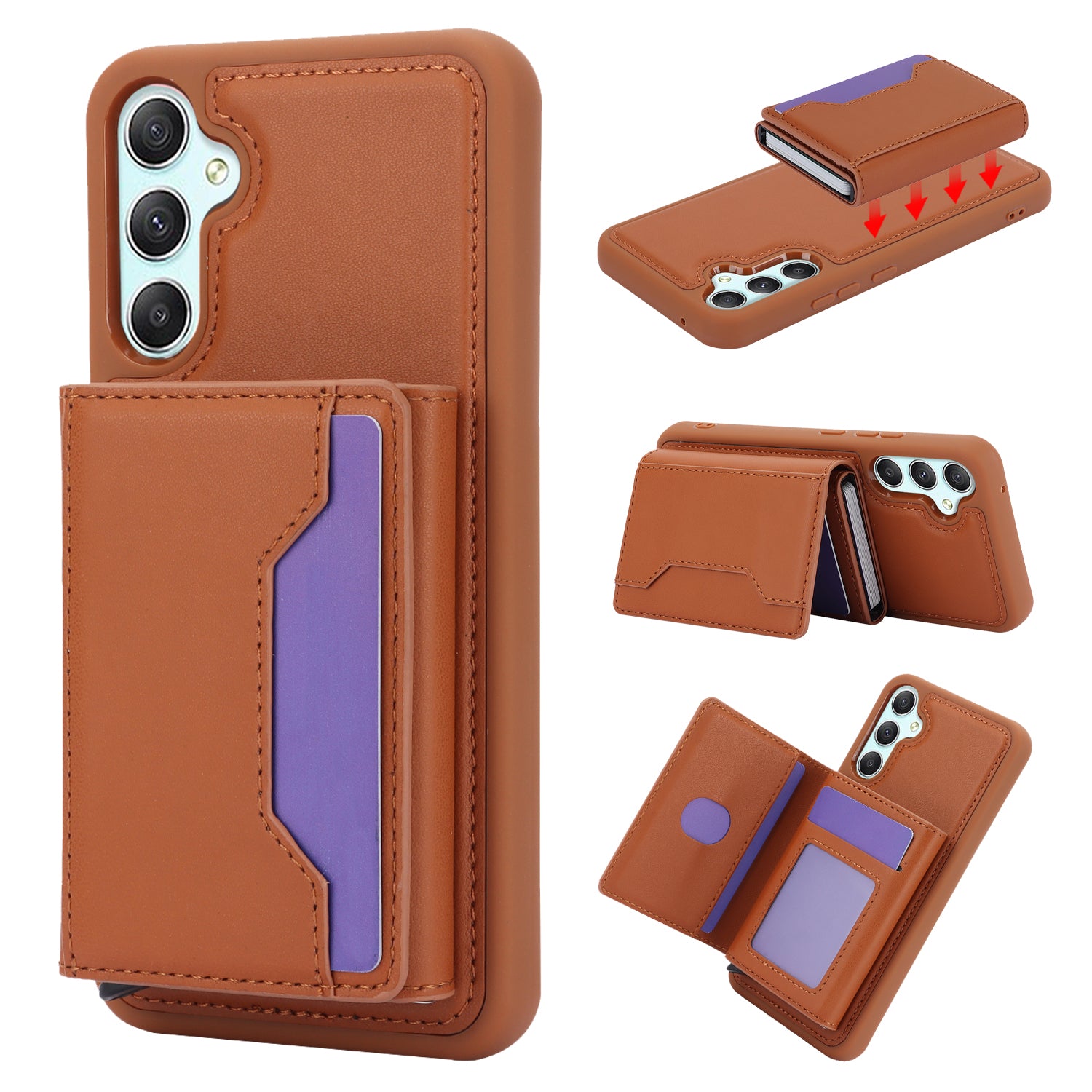RFID Blocking Phone Case for Samsung Galaxy A54 5G , Kickstand Cover with Detachable Pop-Up Card Holder