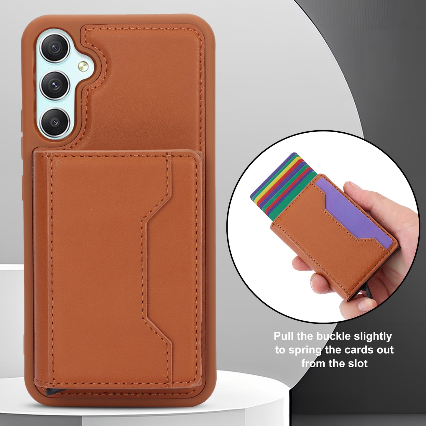 RFID Blocking Phone Case for Samsung Galaxy A54 5G , Kickstand Cover with Detachable Pop-Up Card Holder