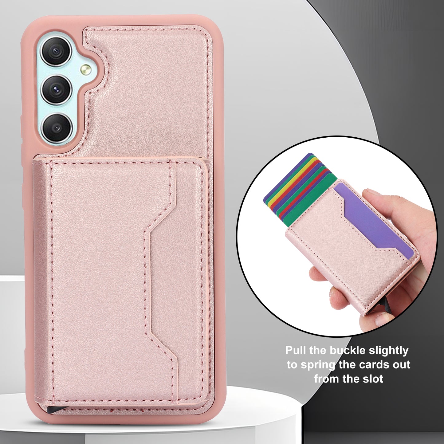 RFID Blocking Phone Case for Samsung Galaxy A54 5G , Kickstand Cover with Detachable Pop-Up Card Holder