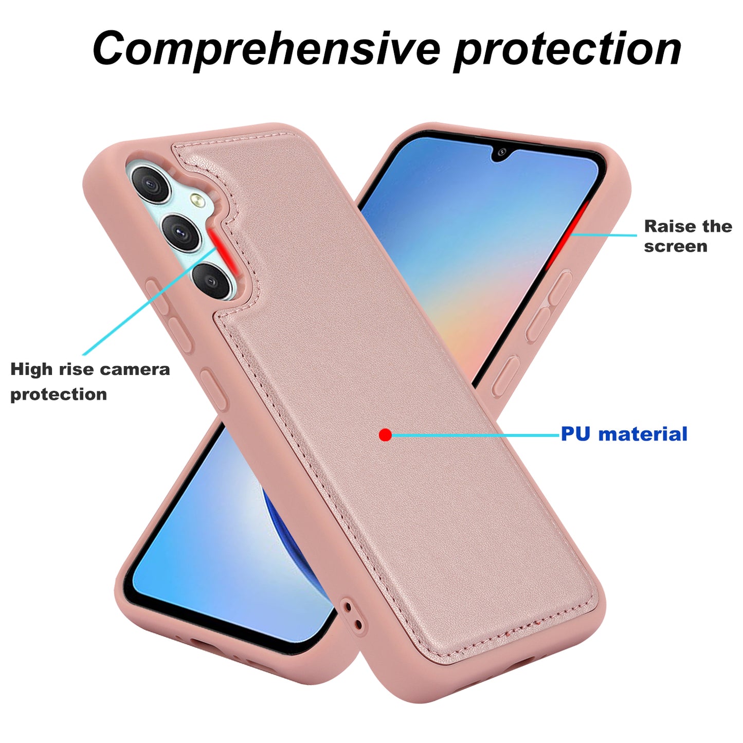 RFID Blocking Phone Case for Samsung Galaxy A54 5G , Kickstand Cover with Detachable Pop-Up Card Holder
