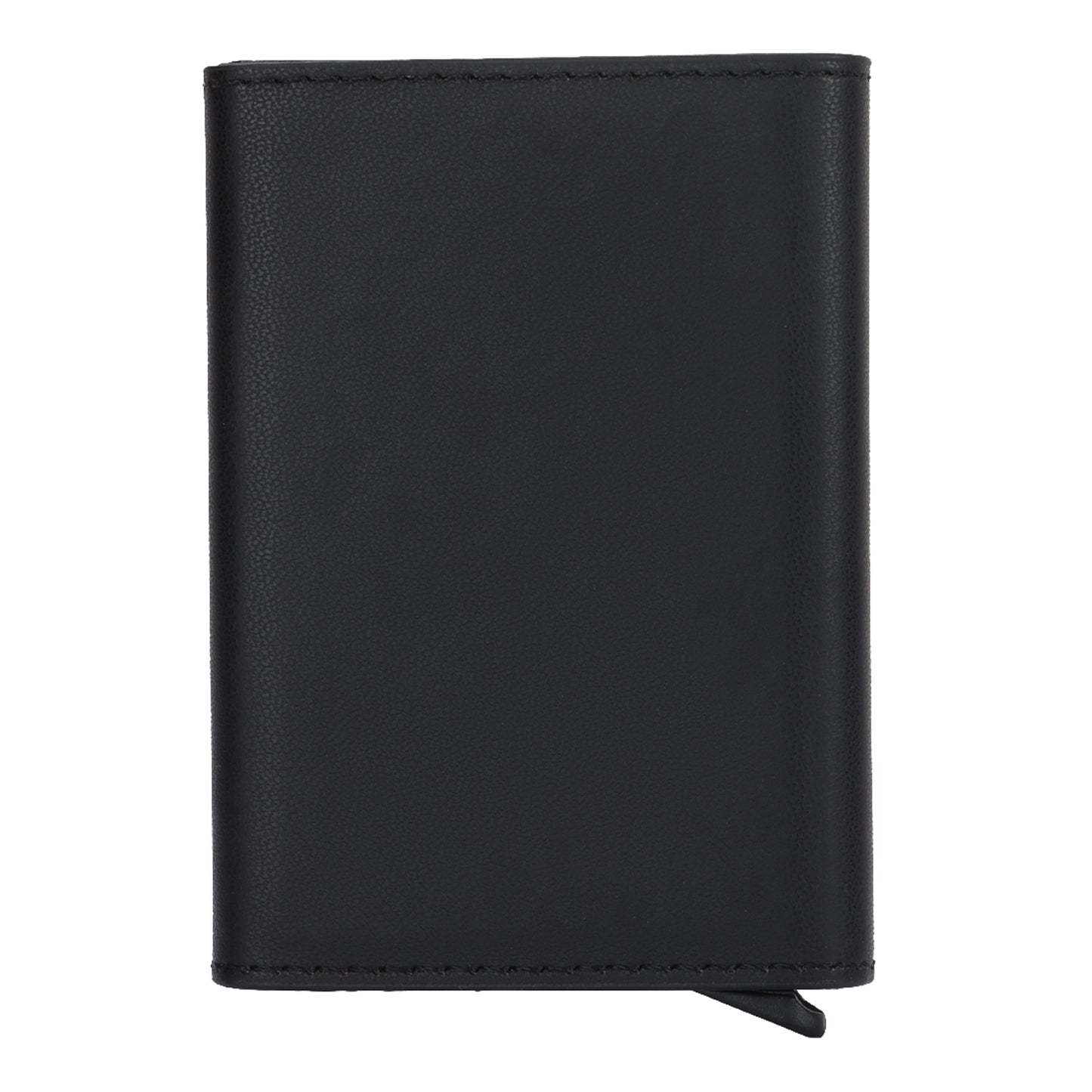 RFID Blocking Automatic Pop Up Card Case PU Leather + Metal Credit Card Holder Purse Wallet
