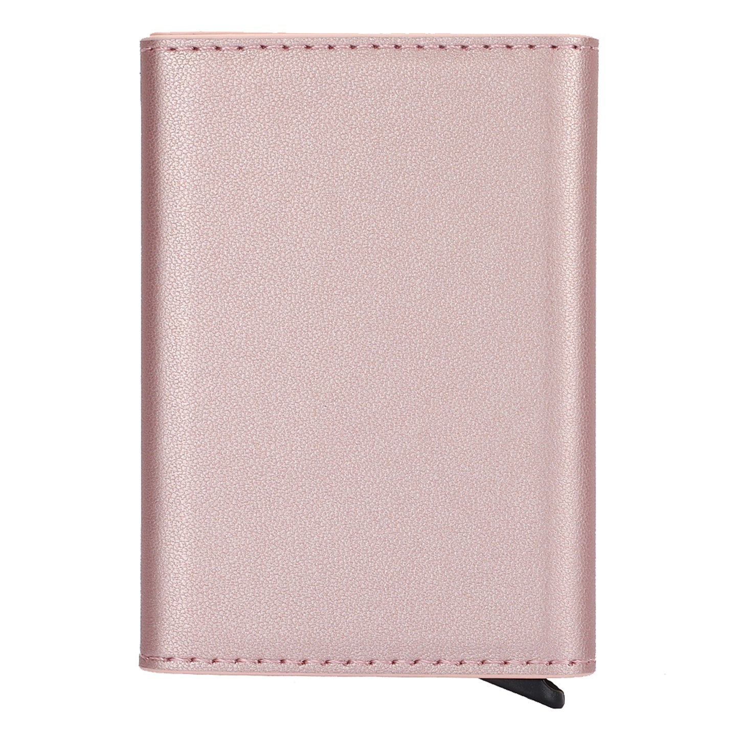 RFID Blocking Automatic Pop Up Card Case PU Leather + Metal Credit Card Holder Purse Wallet
