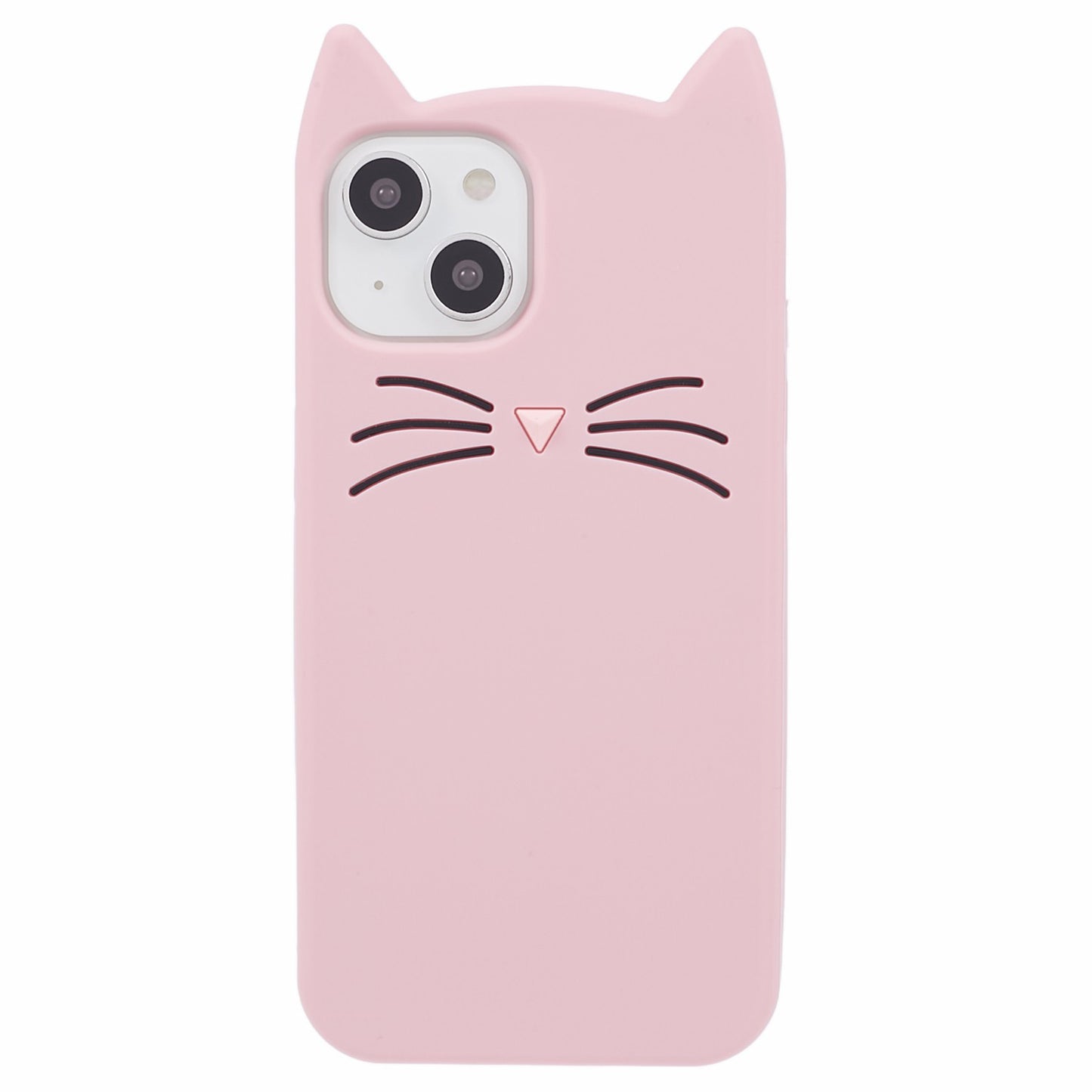 For iPhone 14 Plus Soft Silicone Phone Case 3D Moustache Cat Shockproof Phone Cover