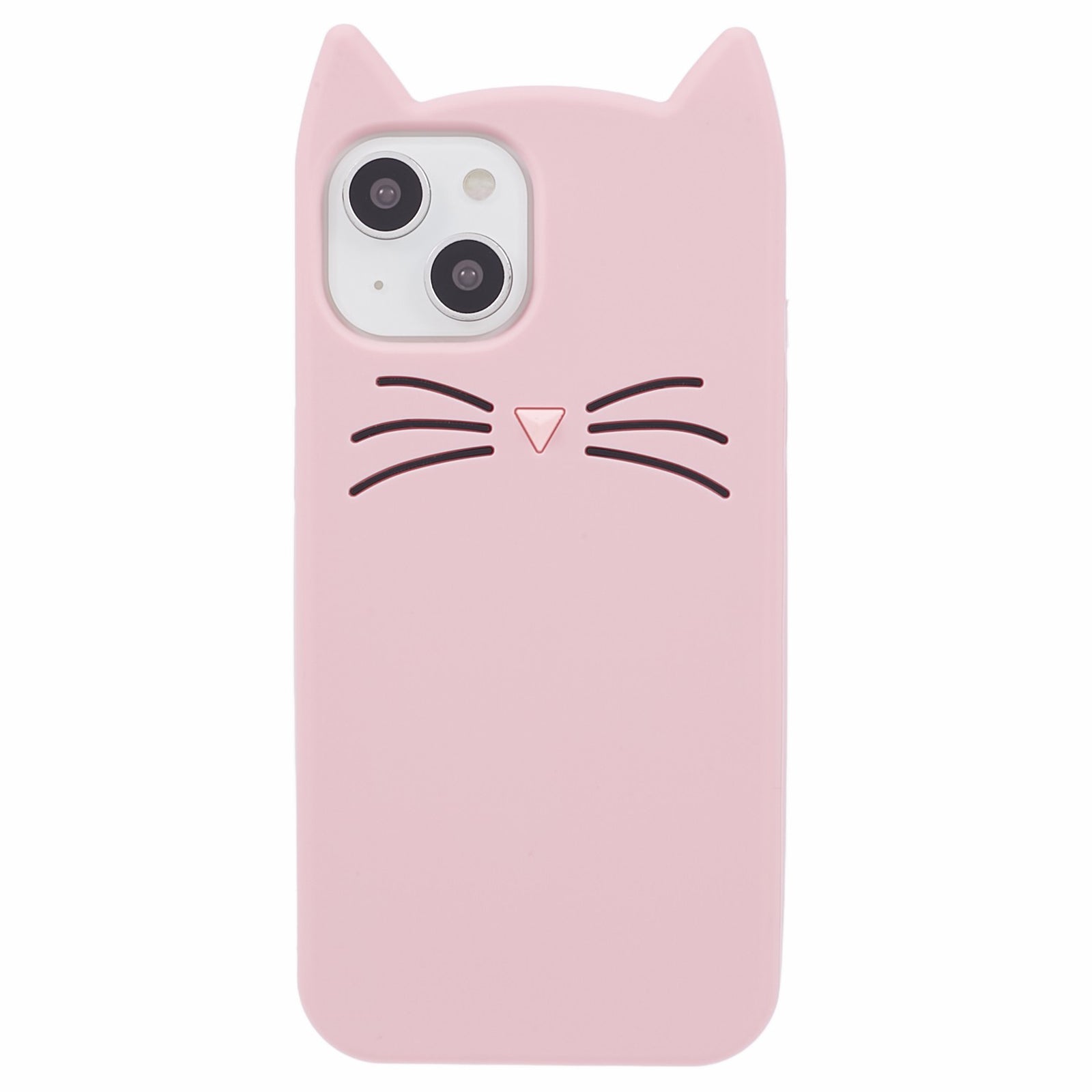 For iPhone 14 Plus Soft Silicone Phone Case 3D Moustache Cat Shockproof Phone Cover