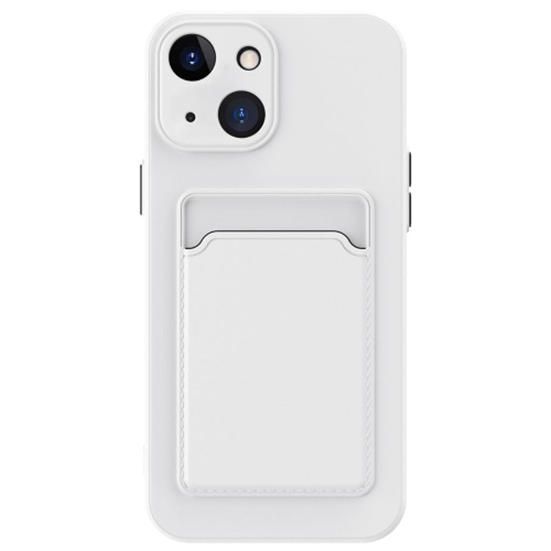 Anti-Drop Phone Case for iPhone 15 Pure Color Soft TPU Phone Cover with Card Holder