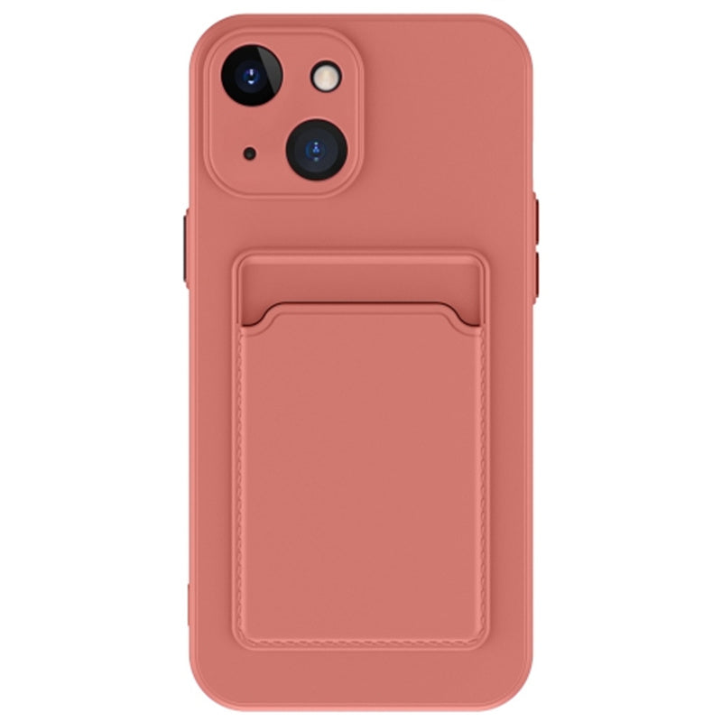 Anti-Drop Phone Case for iPhone 15 Pure Color Soft TPU Phone Cover with Card Holder