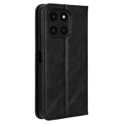 For Honor X6a 4G Retro Leather Wallet Case Magnetic Closing Anti-fall Stand Phone Cover