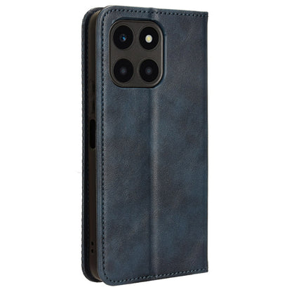 For Honor X6a 4G Retro Leather Wallet Case Magnetic Closing Anti-fall Stand Phone Cover