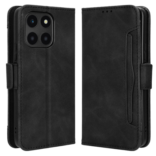 For Honor X6a 4G Multiple Card Slots Leather Phone Case Drop-proof Wallet Stand Cover