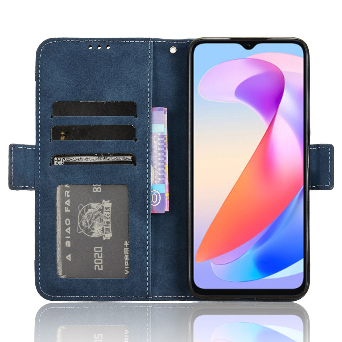 For Honor X6a 4G Multiple Card Slots Leather Phone Case Drop-proof Wallet Stand Cover