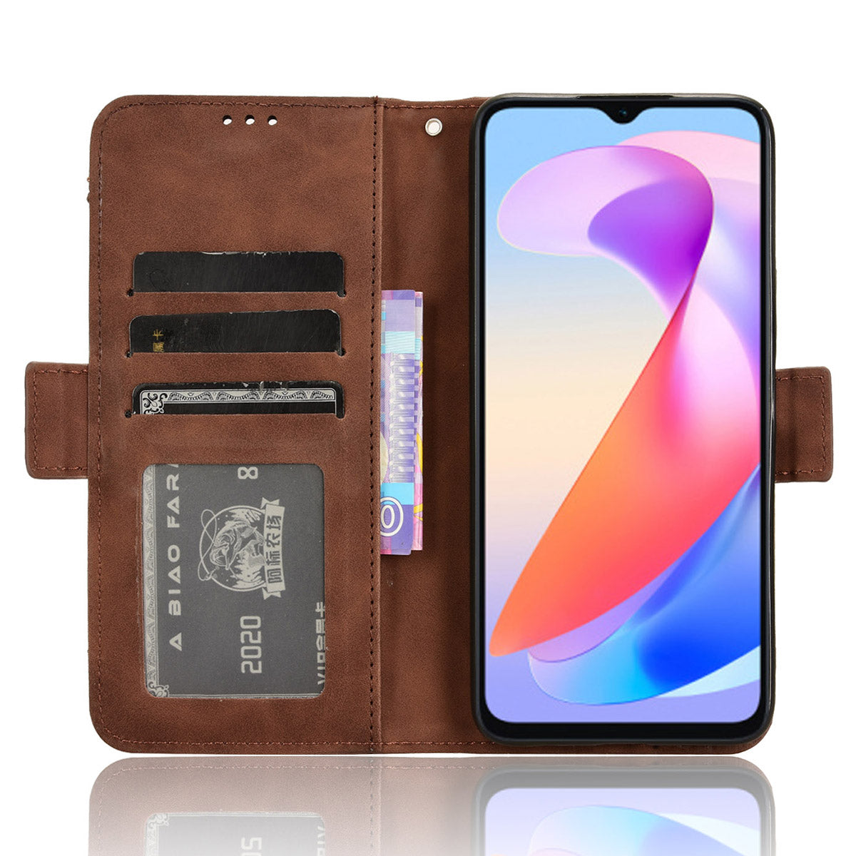For Honor X6a 4G Multiple Card Slots Leather Phone Case Drop-proof Wallet Stand Cover