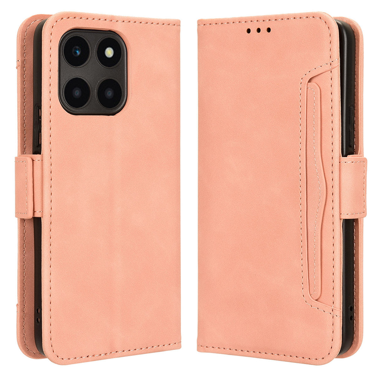 For Honor X6a 4G Multiple Card Slots Leather Phone Case Drop-proof Wallet Stand Cover