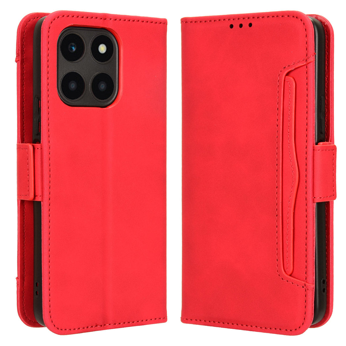 For Honor X6a 4G Multiple Card Slots Leather Phone Case Drop-proof Wallet Stand Cover