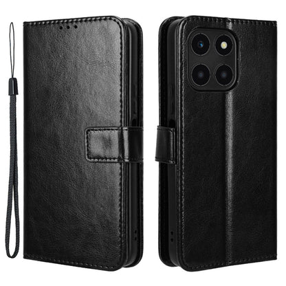 For Honor X6a 4G PU Leather Protective Case Crazy Horse Texture Phone Wallet Cover