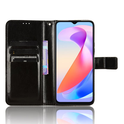 For Honor X6a 4G PU Leather Protective Case Crazy Horse Texture Phone Wallet Cover