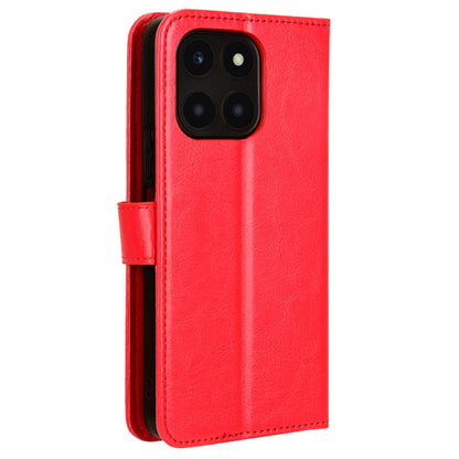 For Honor X6a 4G PU Leather Protective Case Crazy Horse Texture Phone Wallet Cover