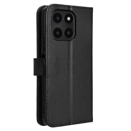 For Honor X6a 4G PU Leather Phone Case Diamond Texture Stand Protective Cell Phone Cover