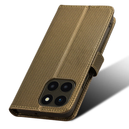 For Honor X6a 4G PU Leather Phone Case Diamond Texture Stand Protective Cell Phone Cover