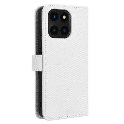 For Honor X6a 4G PU Leather Phone Case Diamond Texture Stand Protective Cell Phone Cover